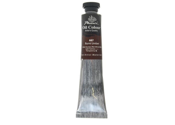 Phoenix χρώμα λαδιού 687 burnt umber, σωληνάριο 50ml