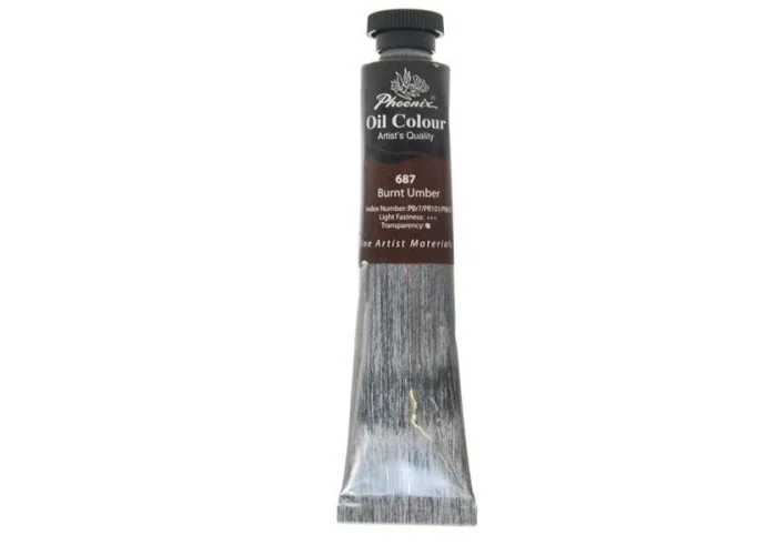 Phoenix χρώμα λαδιού 687 burnt umber, σωληνάριο 50ml