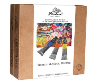 Phoenix επαγγελματικό σετ χρωμάτων λαδιού, 10 τεμάχια, 50ml/τεμ.