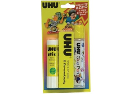 Uhu σετ κόλλες stick - ρευστή - παντοκολλητής Uhu σετ κόλλες stick - ρευστή - παντοκολλητής