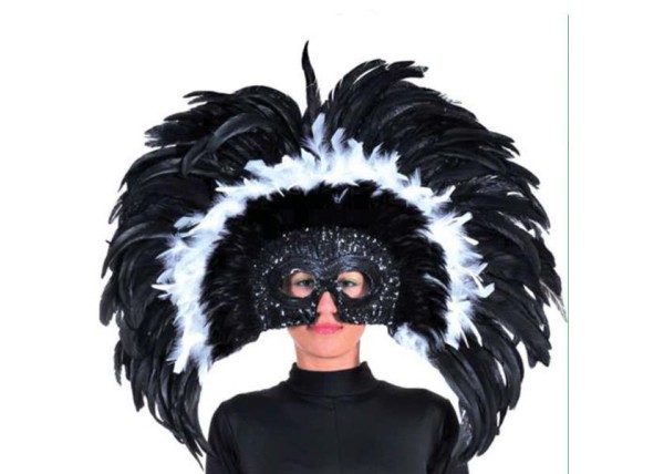 Μάσκα πολυτελείας με πούπουλα Μάσκα πολυτελείας με πούπουλα