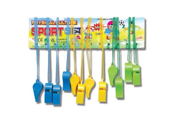 Σφυρίχτρες πλαστικές blister 24 τεμάχια Σφυρίχτρες πλαστικές blister 24 τεμάχια