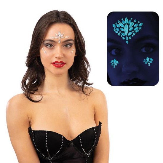 Διαμαντάκια αυτοκόλλητα προσώπου glow in the dark Διαμαντάκια αυτοκόλλητα προσώπου glow in the dark