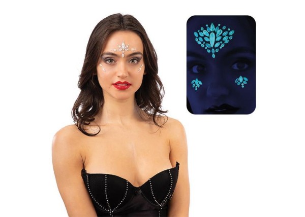 Διαμαντάκια αυτοκόλλητα προσώπου glow in the dark Διαμαντάκια αυτοκόλλητα προσώπου glow in the dark
