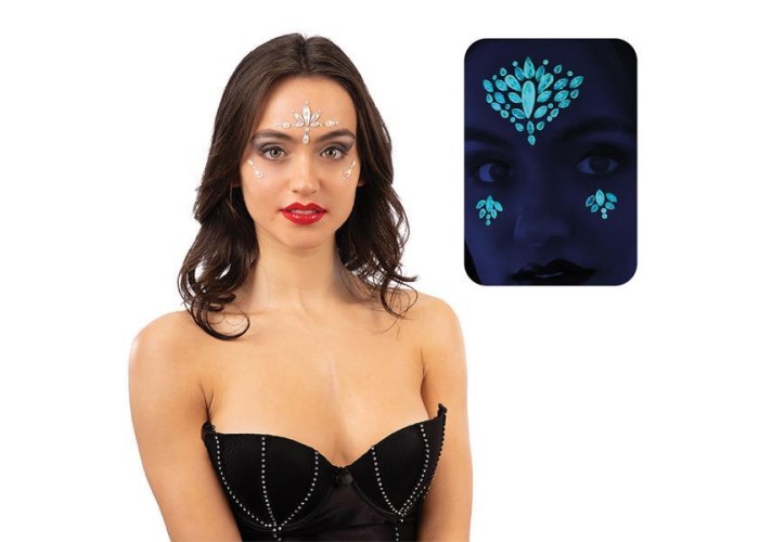Διαμαντάκια αυτοκόλλητα προσώπου glow in the dark Διαμαντάκια αυτοκόλλητα προσώπου glow in the dark