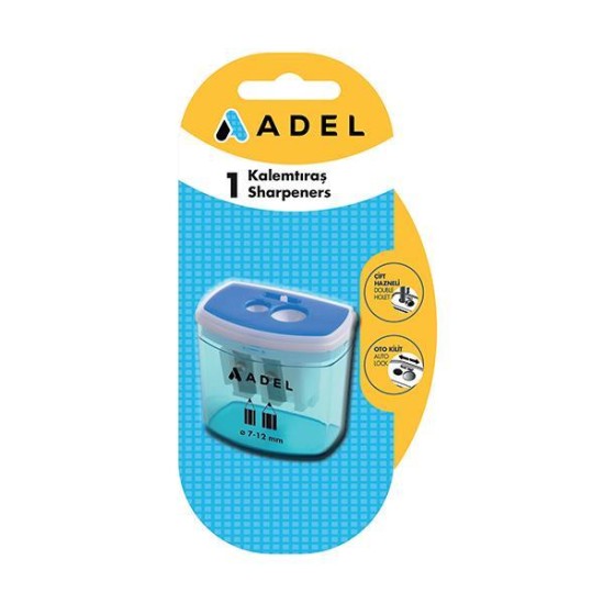 Adel διπλή μεταλλική ξύστρα σε blister Adel διπλή μεταλλική ξύστρα σε blister