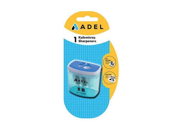 Adel διπλή μεταλλική ξύστρα σε blister Adel διπλή μεταλλική ξύστρα σε blister