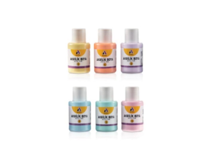 Adel σετ 6 ακρυλικών χρωμάτων Pastel, 25ml ανά χρώμα Adel σετ 6 ακρυλικών χρωμάτων Pastel, 25ml ανά χρώμα