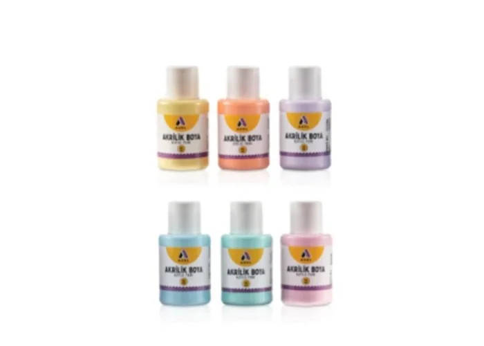 Adel σετ 6 ακρυλικών χρωμάτων Pastel, 25ml ανά χρώμα
