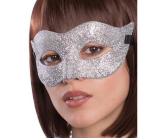 Μάσκα προσώπου glitter ασημένια
