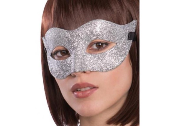 Μάσκα προσώπου glitter ασημένια Μάσκα προσώπου glitter ασημένια