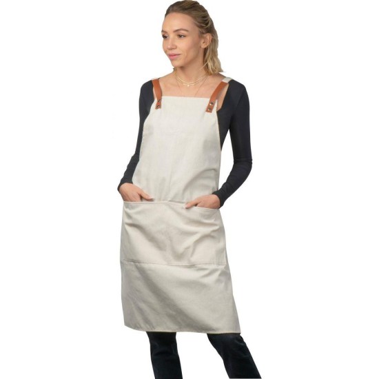 Ποδιά barista - σερβιτόρου από βαμβάκι, μπεζ Υ88x66x5εκ. Ποδιά barista - σερβιτόρου από βαμβάκι, μπεζ Υ88x66x5εκ.