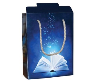 Next χάρτινη τσάντα κουτί Μπλε βιβλίο Υ24,5x18,5x5εκ. Δυνατότητα εκτύπωσης