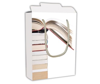 Next χάρτινη τσάντα κουτί Καφέ βιβλίο Υ24,5x18,5x5εκ. Δυνατότητα εκτύπωσης