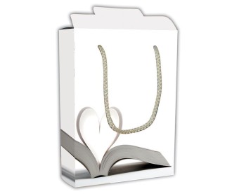 Next χάρτινη τσάντα κουτί Καρδιά βιβλίο Υ22x16,5x6,5εκ. Δυνατότητα εκτύπωσης