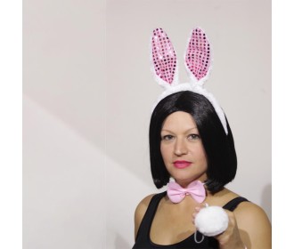 Σετ κουνελάκι με στέκα, παπιγιόν και ουρά Σετ κουνελάκι με στέκα, παπιγιόν και ουρά