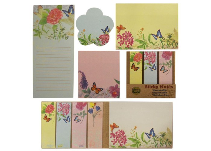 Αυτοκόλλητα χαρτάκια σημειώσεων πεταλούδες 6 σχέδια Αυτοκόλλητα χαρτάκια σημειώσεων πεταλούδες 6 σχέδια