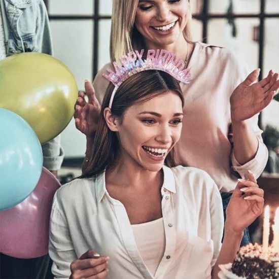 Στέκα Happy Birthday ροζ Στέκα Happy Birthday ροζ