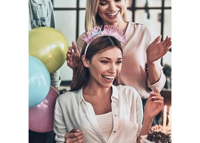 Στέκα Happy Birthday ροζ Στέκα Happy Birthday ροζ