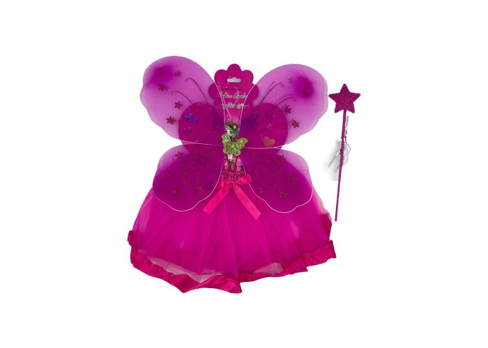 Σετ νεράιδα μωβ με τουτου, φτερά και ραβδί