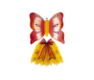 Σετ πεταλούδας κίτρινο με φούστα και φτερά