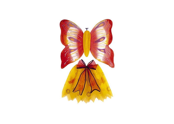 Σετ πεταλούδας κίτρινο με φούστα και φτερά Σετ πεταλούδας κίτρινο με φούστα και φτερά