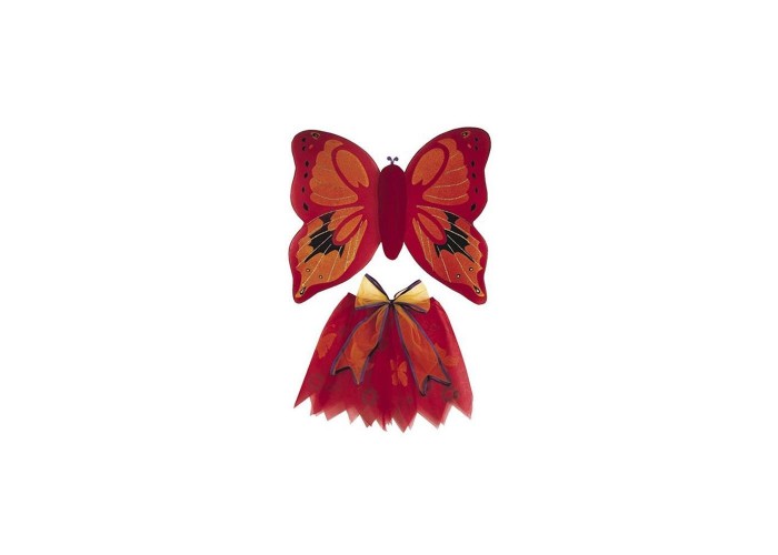 Σετ πεταλούδας κόκκινο με φούστα και φτερά Σετ πεταλούδας κόκκινο με φούστα και φτερά
