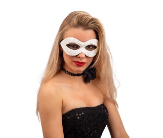 Μάσκα προσώπου glitter λευκή