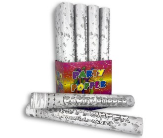 Φαντασμαγορικός κύλινδρος μεταλλιζέ ασημί 40εκ.