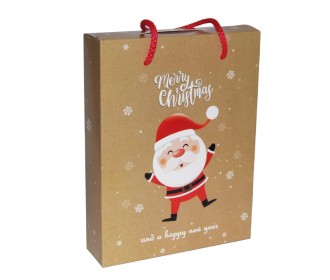 Next χάρτινη τσάντα κουτί Santa Claus Υ24,5x18,5x5εκ. Δυνατότητα εκτύπωσης