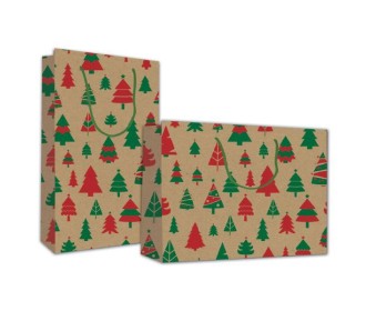Next χάρτινα τσάντα κραφτ Χριστουγεννιάτικα Δέντρα Υ41x24,5x9εκ.