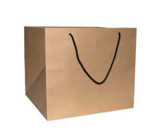 Next χάρτινη τσάντα κραφτ με κορδόνι Υ29x33x33εκ. πιέτα