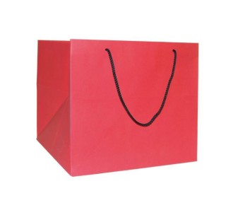 Next χάρτινη τσάντα κόκκινη με κορδόνι Υ29x33x33εκ. πιέτα