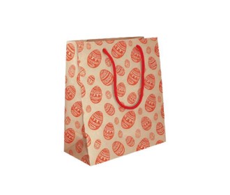 Next χάρτινη τσάντα κραφτ Πασχαλινά αυγά Υ24x23x10εκ.