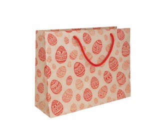 Next χάρτινη τσάντα κραφτ Πασχαλινά αυγά Υ26x36x12εκ.