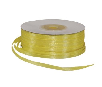 Κορδέλα σατέν διπλής όψης με ούγια κίτρινη 3χιλ.x100μ. Κορδέλα σατέν διπλής όψης με ούγια κίτρινη 3χιλ.x100μ.