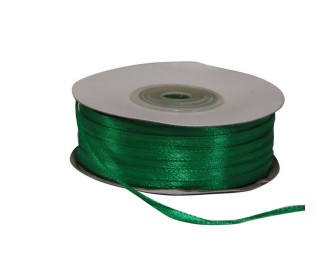 Κορδέλα σατέν διπλής όψης με ούγια πράσινο 3χιλ.x100μ. Κορδέλα σατέν διπλής όψης με ούγια πράσινο 3χιλ.x100μ.