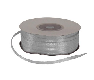 Κορδέλα σατέν διπλής όψης με ούγια γκρι 3χιλ.x100μ. Κορδέλα σατέν διπλής όψης με ούγια γκρι 3χιλ.x100μ.