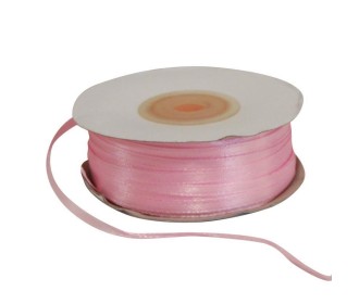 Κορδέλα σατέν διπλής όψης με ούγια ροζ 3χιλ.x100μ. Κορδέλα σατέν διπλής όψης με ούγια ροζ 3χιλ.x100μ.
