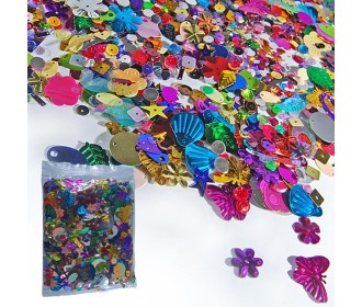 Πούλιες και στρας 55γρ. διάφορα σχέδια