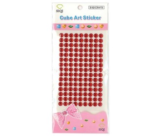 Στρας Ø8mm αυτοκόλλητα κόκκινα 135τεμ/blister Στρας Ø8mm αυτοκόλλητα κόκκινα 135τεμ/blister