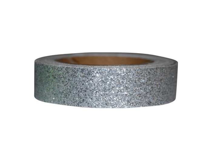 Αυτοκόλλητη ταινία glitter 1,5εκ., 2μέτρα ασημί Αυτοκόλλητη ταινία glitter 1,5εκ., 2μέτρα ασημί