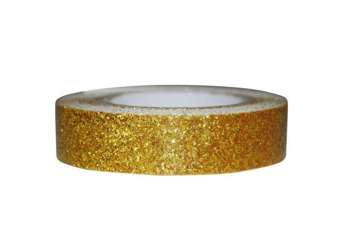 Αυτοκόλλητη ταινία glitter 1,5εκ., 2μέτρα χρυσή