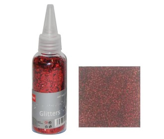 Glitter σκόνη 1/64'' σε μπουκάλι κόκκινο 40γρ.