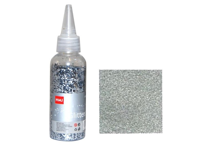 Glitter σκόνη 1/64'' σε μπουκάλι ασημί 40γρ. Glitter σκόνη 1/64'' σε μπουκάλι ασημί 40γρ.