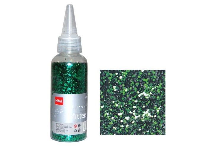 Glitter νιφάδες 1/24'' σε μπουκάλι πράσινο 30γρ.