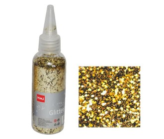 Glitter νιφάδες 1/24'' σε μπουκάλι χρυσό 30γρ.