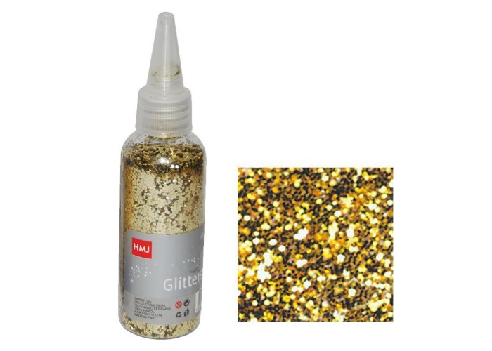Glitter νιφάδες 1/24'' σε μπουκάλι χρυσό 30γρ.