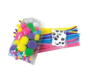 Σετ χειροτεχνίας με πομ πομ και σύρμα πίπας σε παστέλ χρώματα Σετ χειροτεχνίας με πομ πομ και σύρμα πίπας σε παστέλ χρώματα