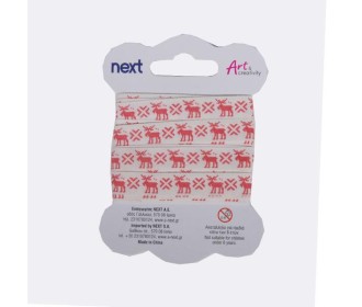 Κορδέλα χριστουγ. ελάφι  βαμβακερή 1εκ. x 3 μέτρα